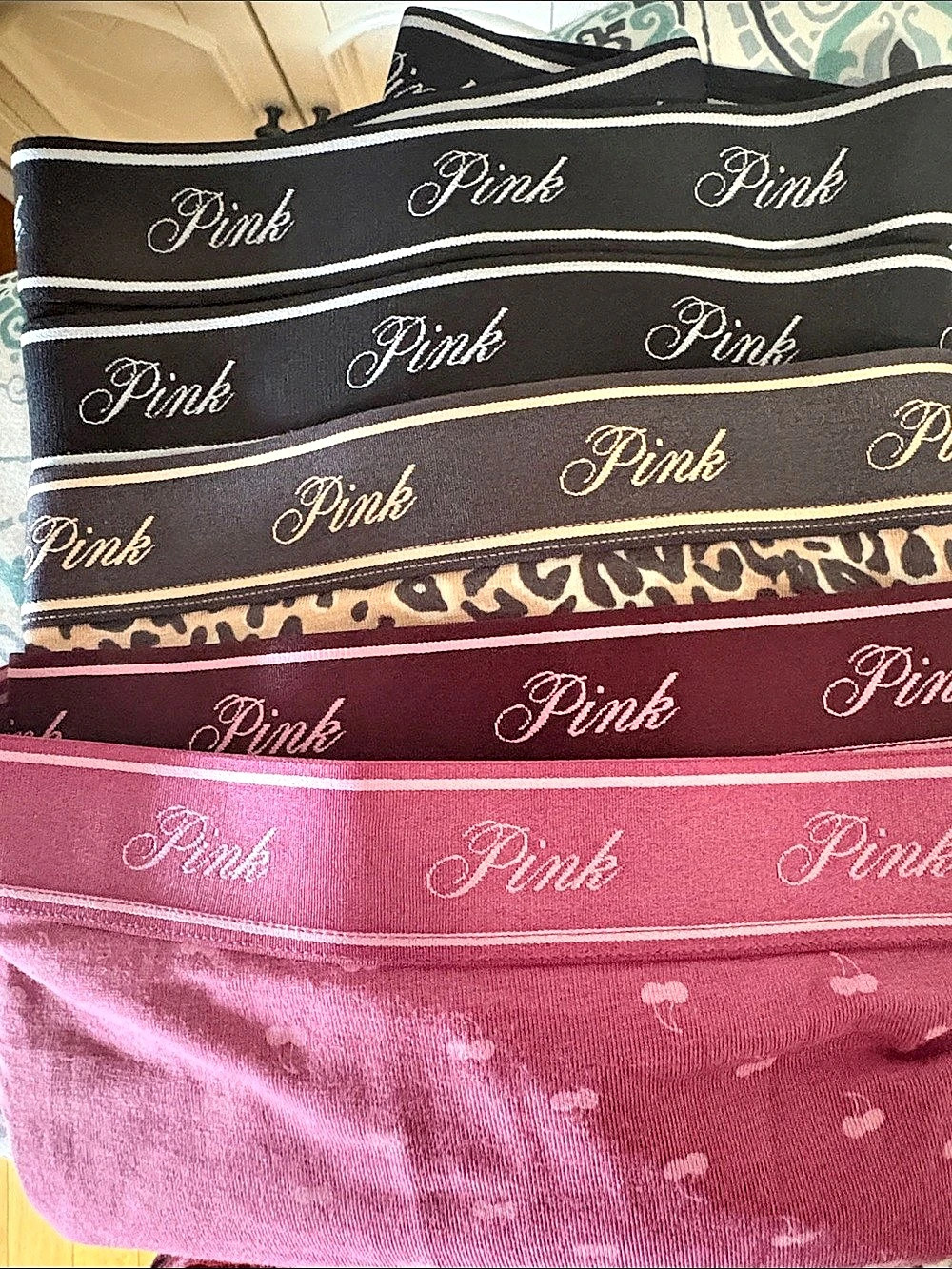 Victoria's Secret PINK Panties 5-Pack Black & Pink XXL Like New